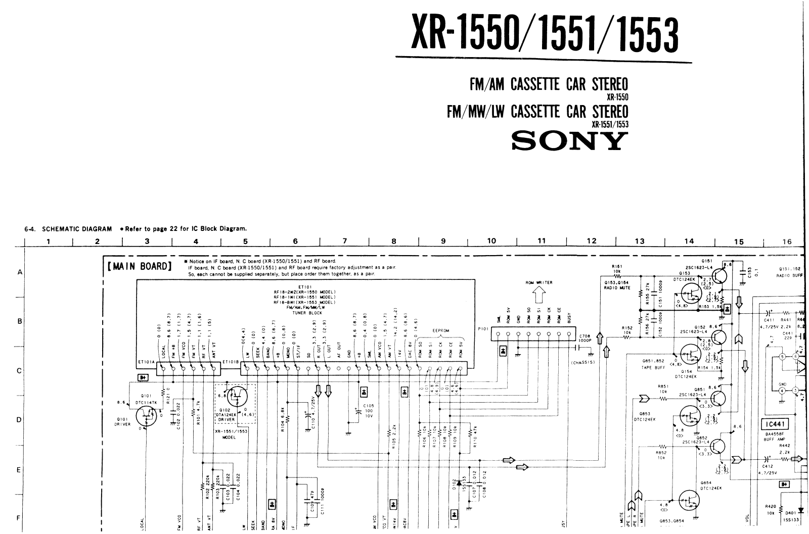 Sony XR-1550, XR-1551, XR-1553 Service Manual