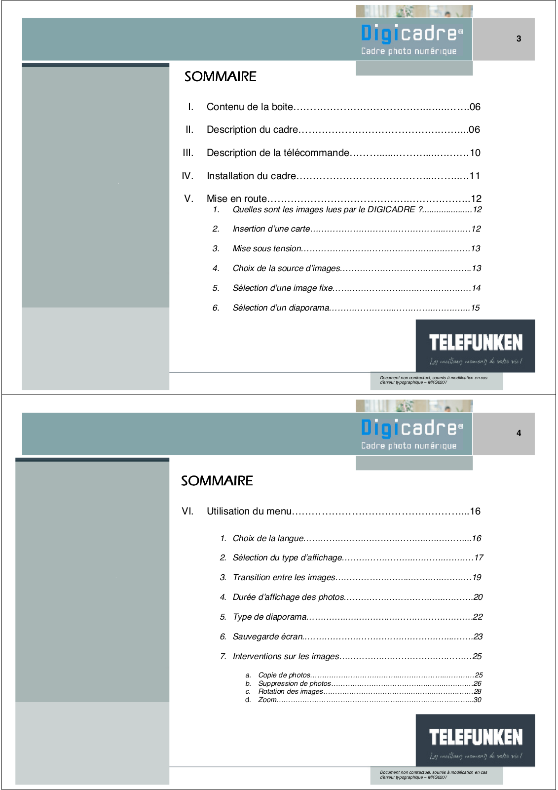 Telefunken DIGICADRE 10.4 User Manual