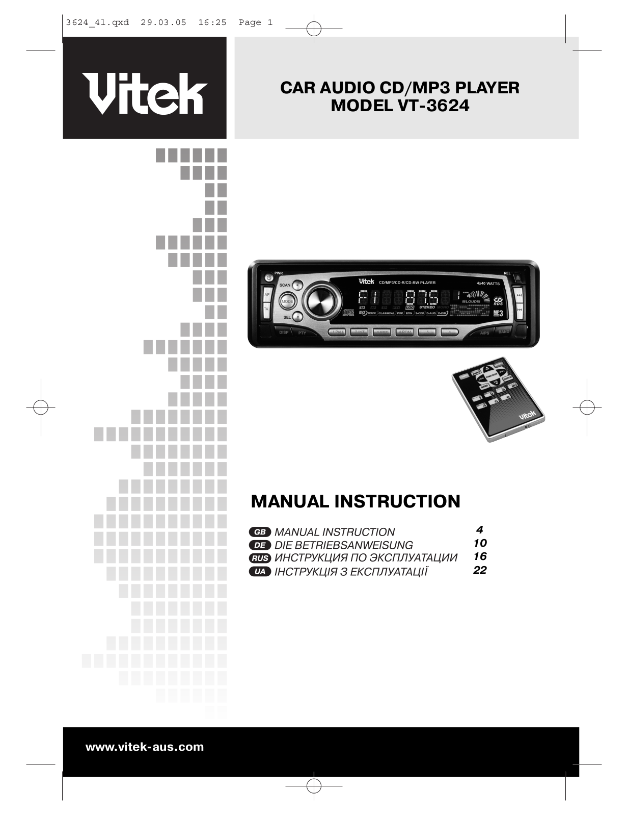 Vitek VT-3624 User Manual