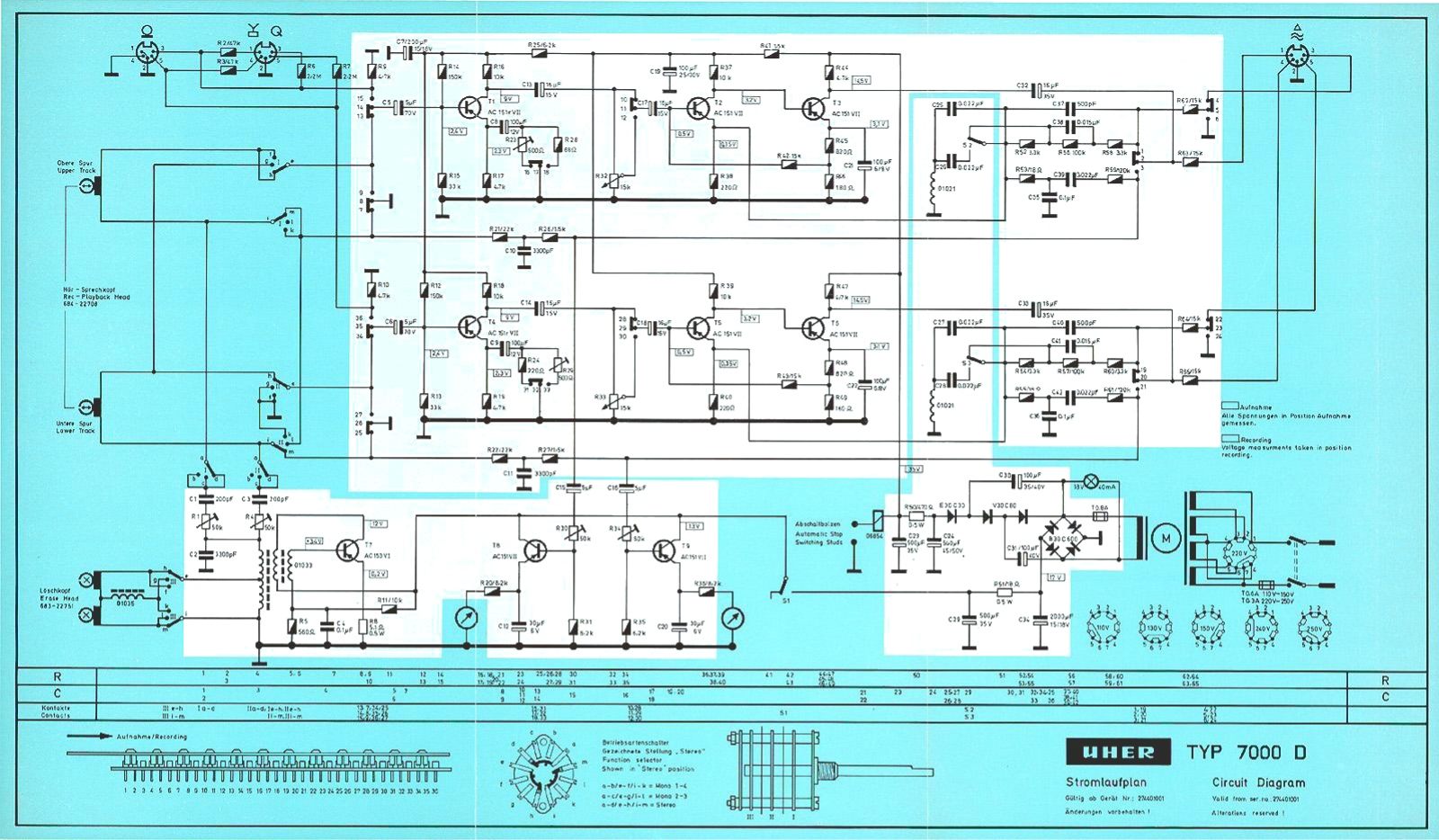 Uher 7000-D Schematic