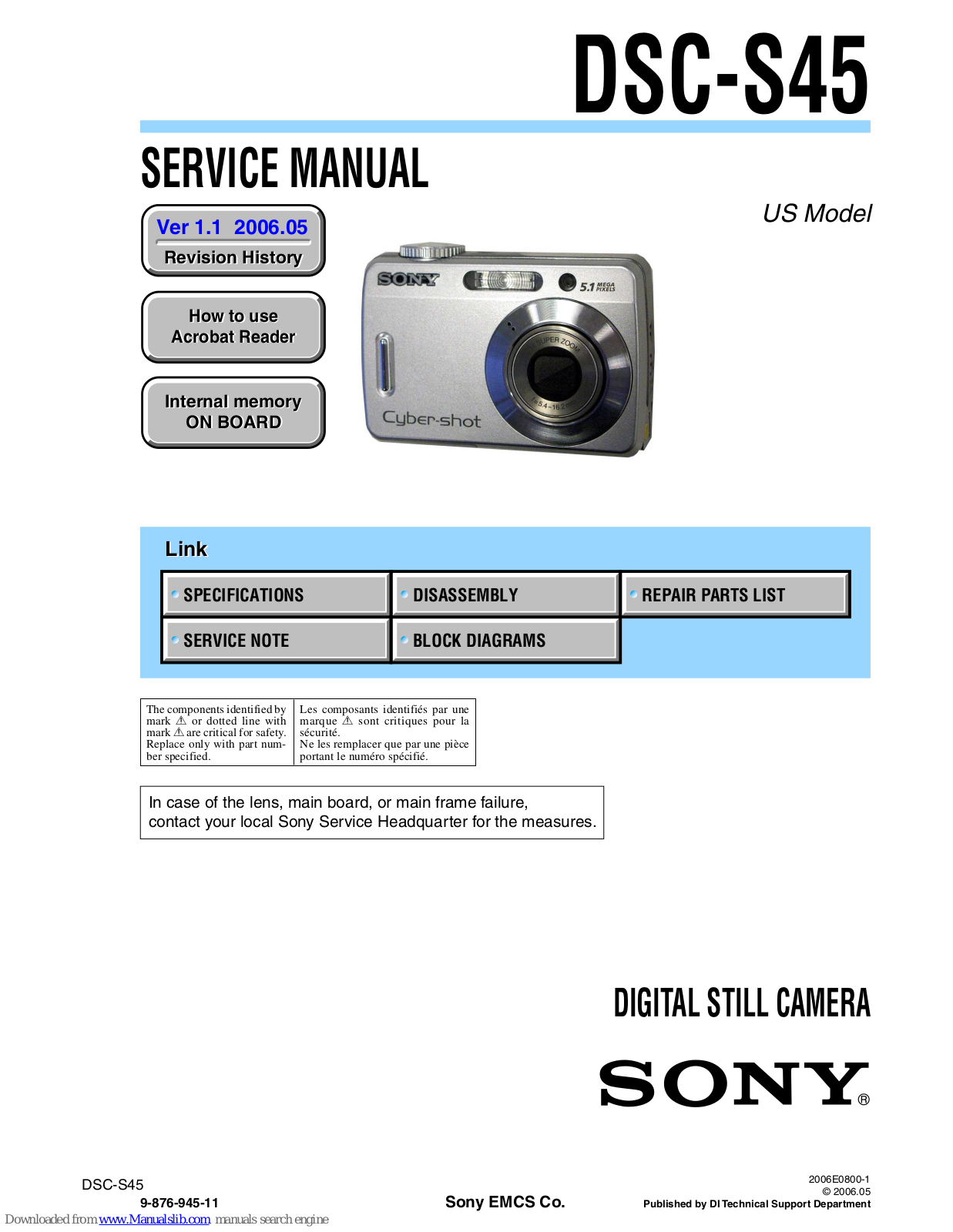 Sony Cybershot DSC-S45 Service Manual