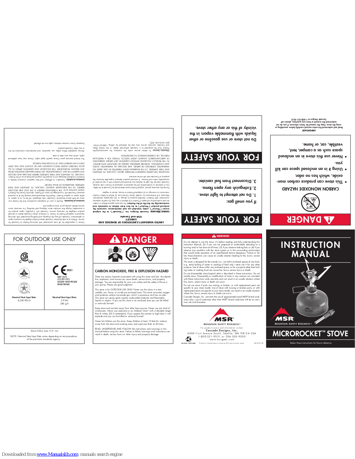 MSR MICROROCKET Instruction Manual - ManualMachine.com