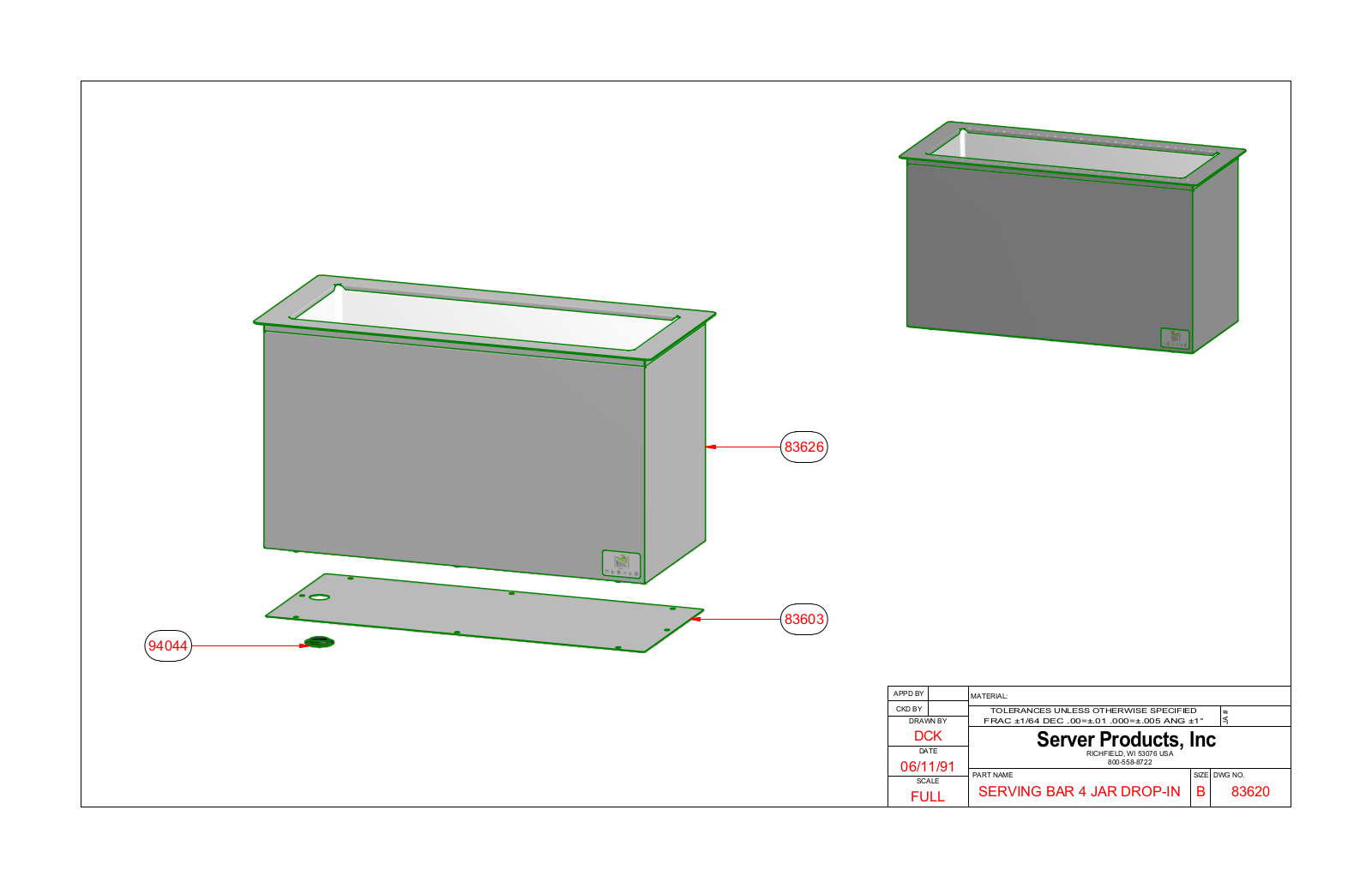 Server 79840, 83720 Parts Manual