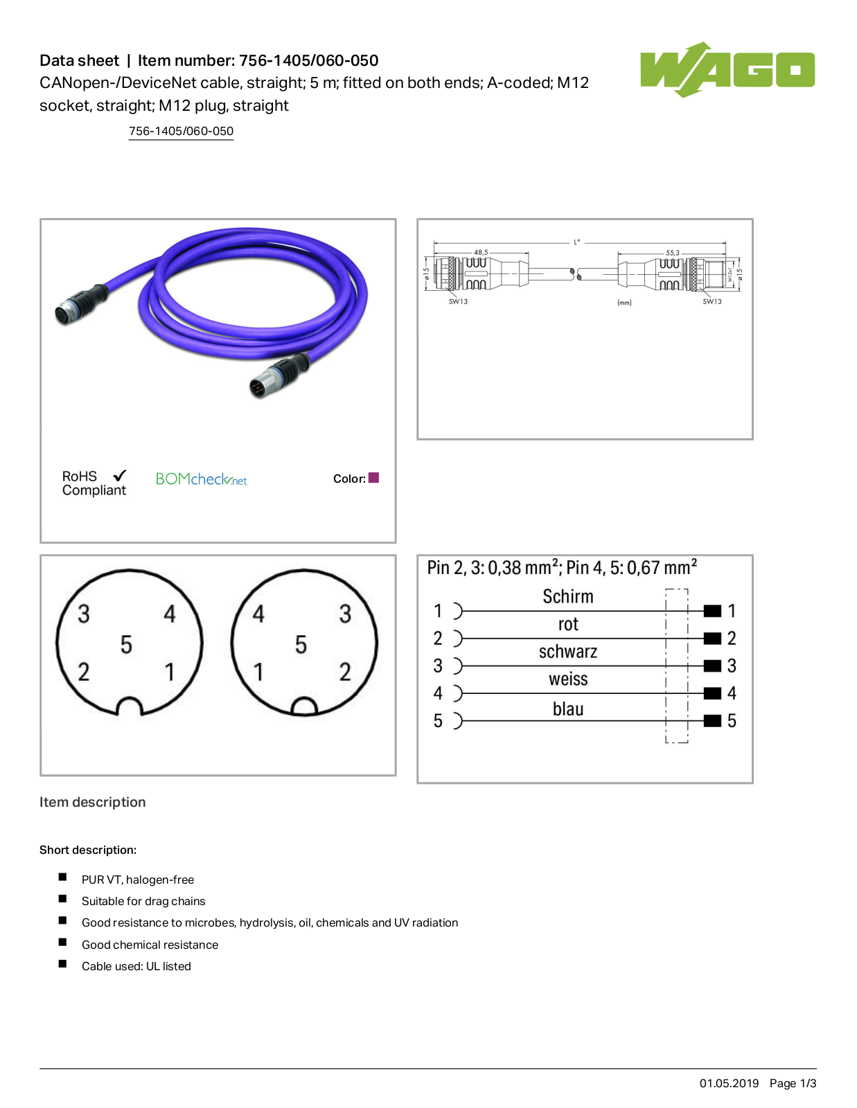 Wago 756-1405/060-050 Data Sheet