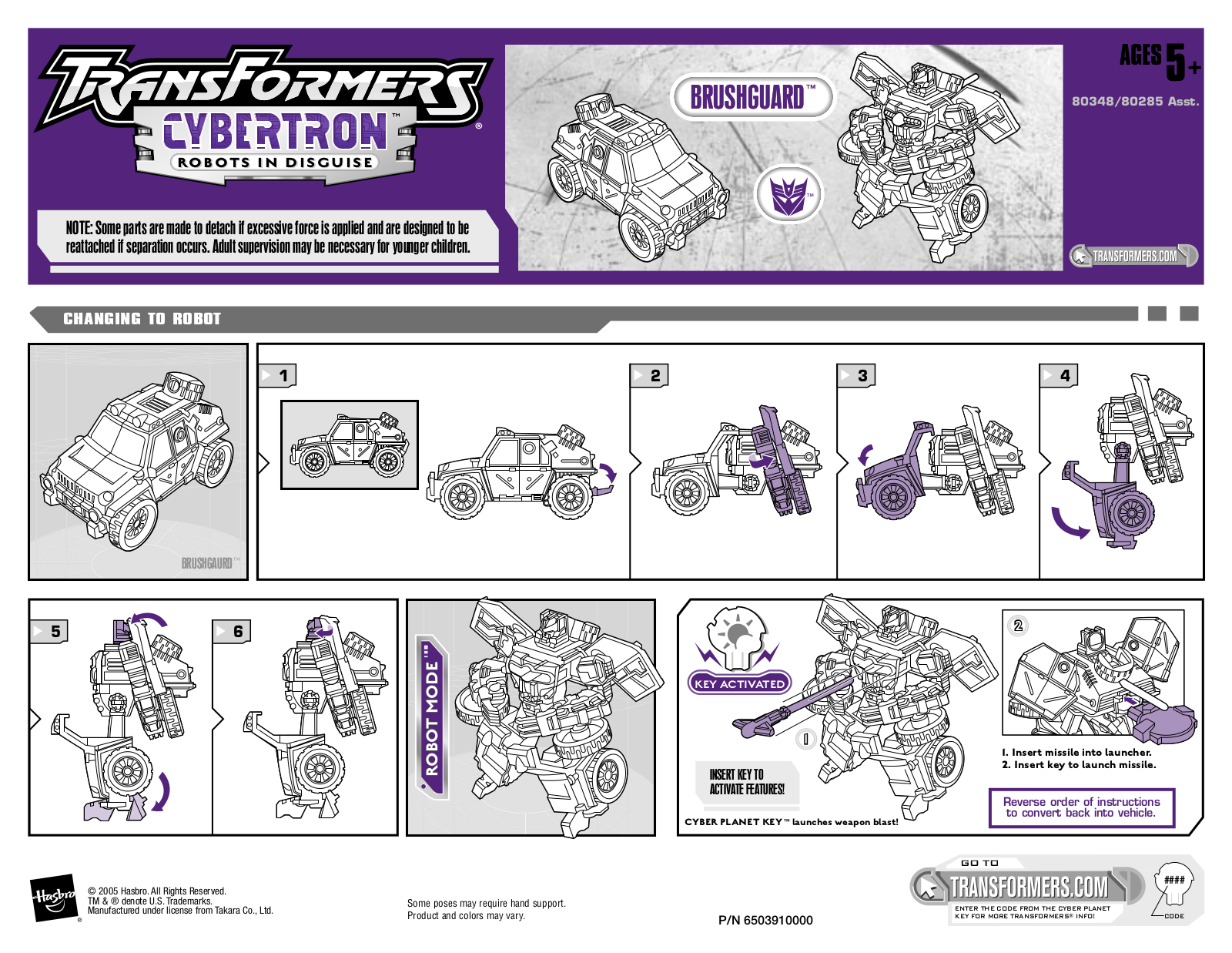 HASBRO Transformers Cybertron Brushguard User Manual - ManualMachine.com