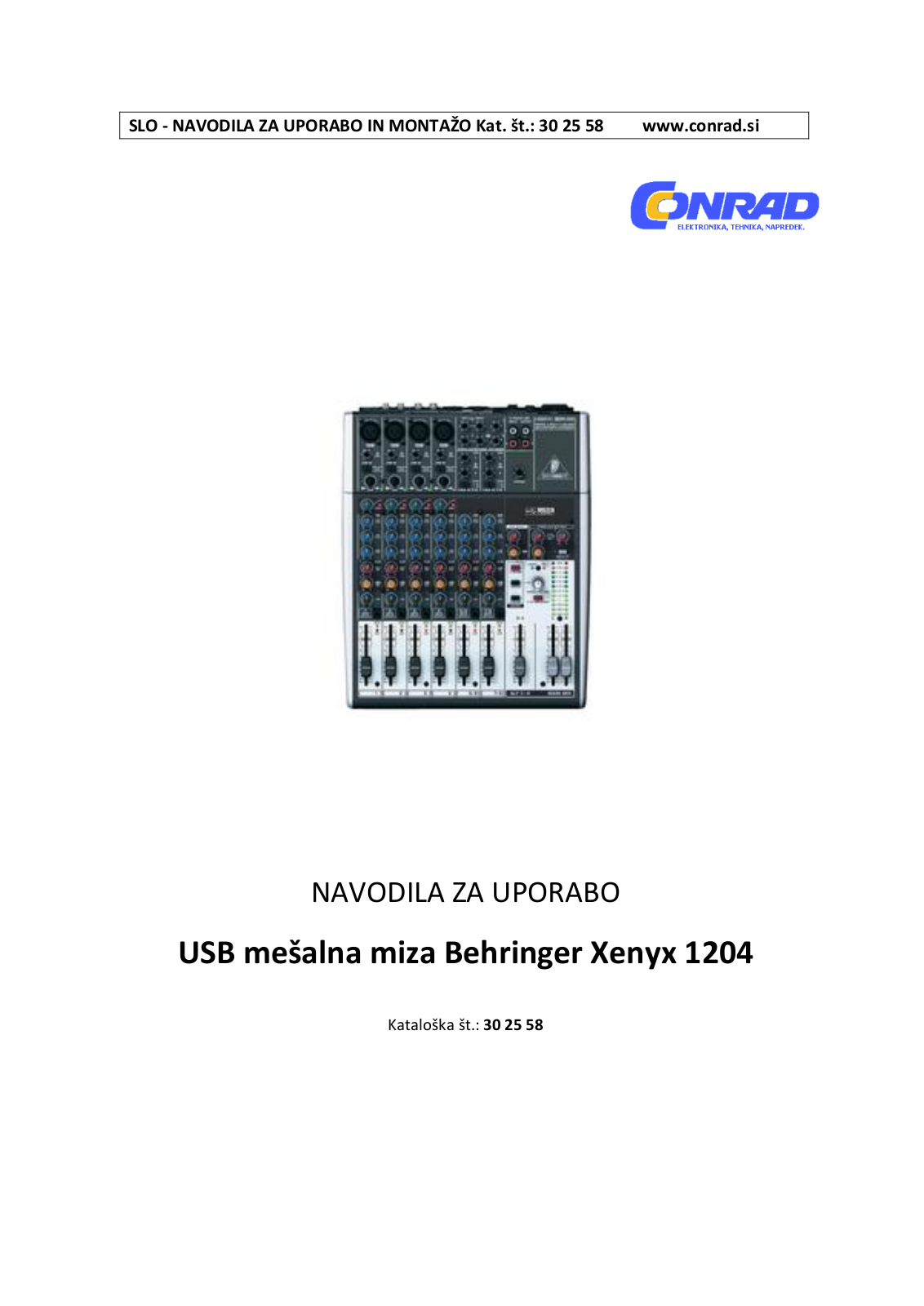 Behringer XENYX 1204 User manual