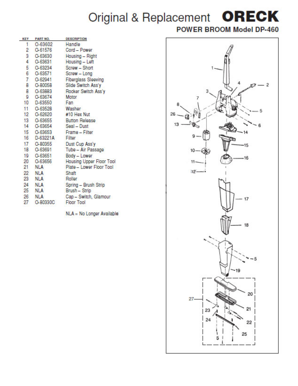 Oreck Dp460 Owner's Manual