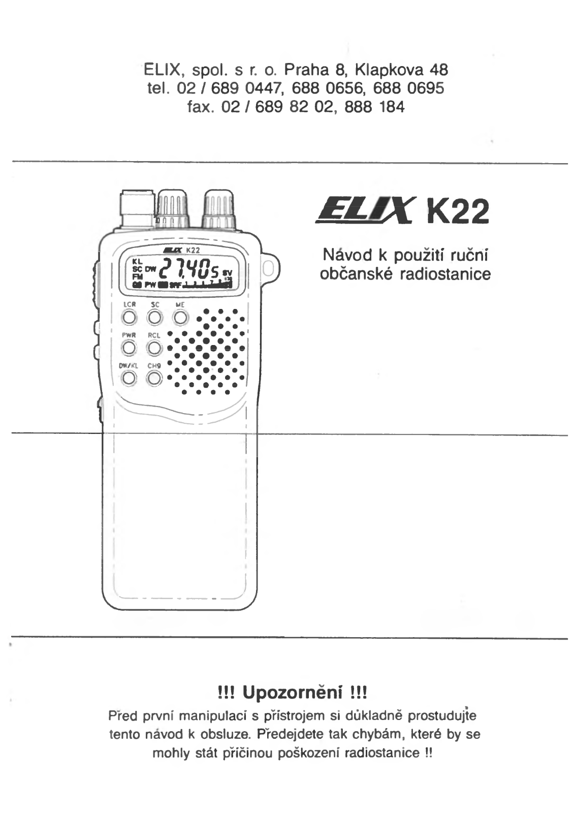 Intek K-22, K-23 User Manual