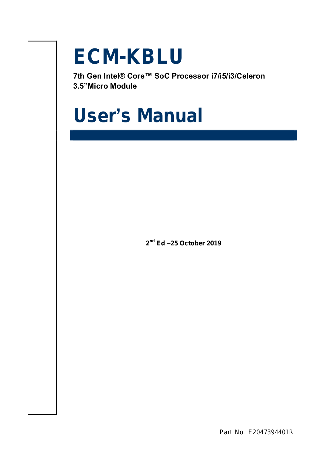 Avalue Technology ECM-KBLU User Manual - ManualMachine.com