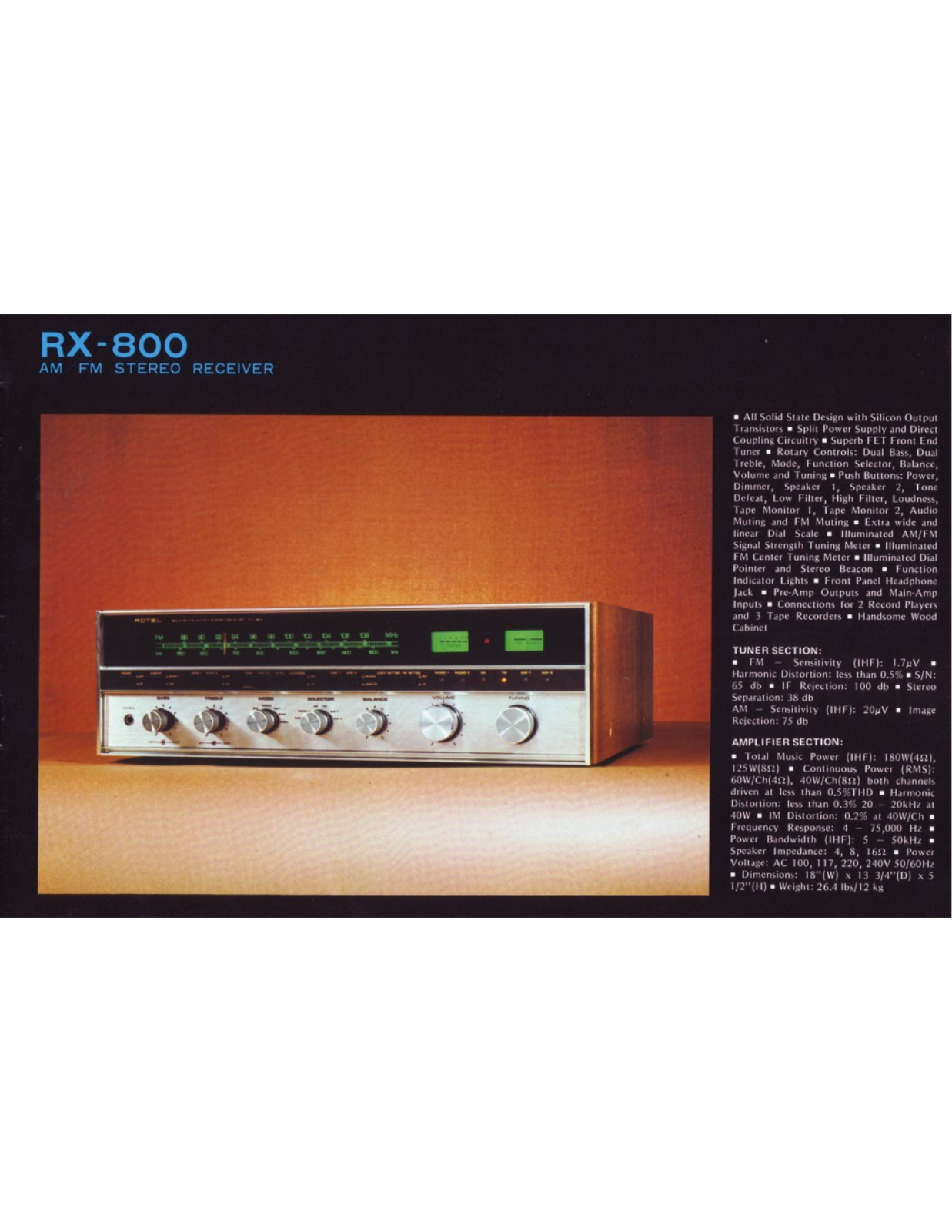 Rotel RX-800A, RX-800 Prospekt - ManualMachine.com