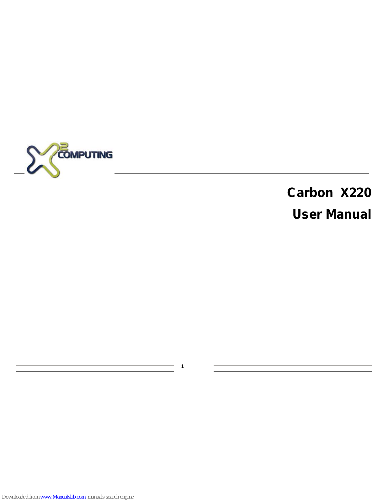 X2 Computing Carbon X220 User Manual