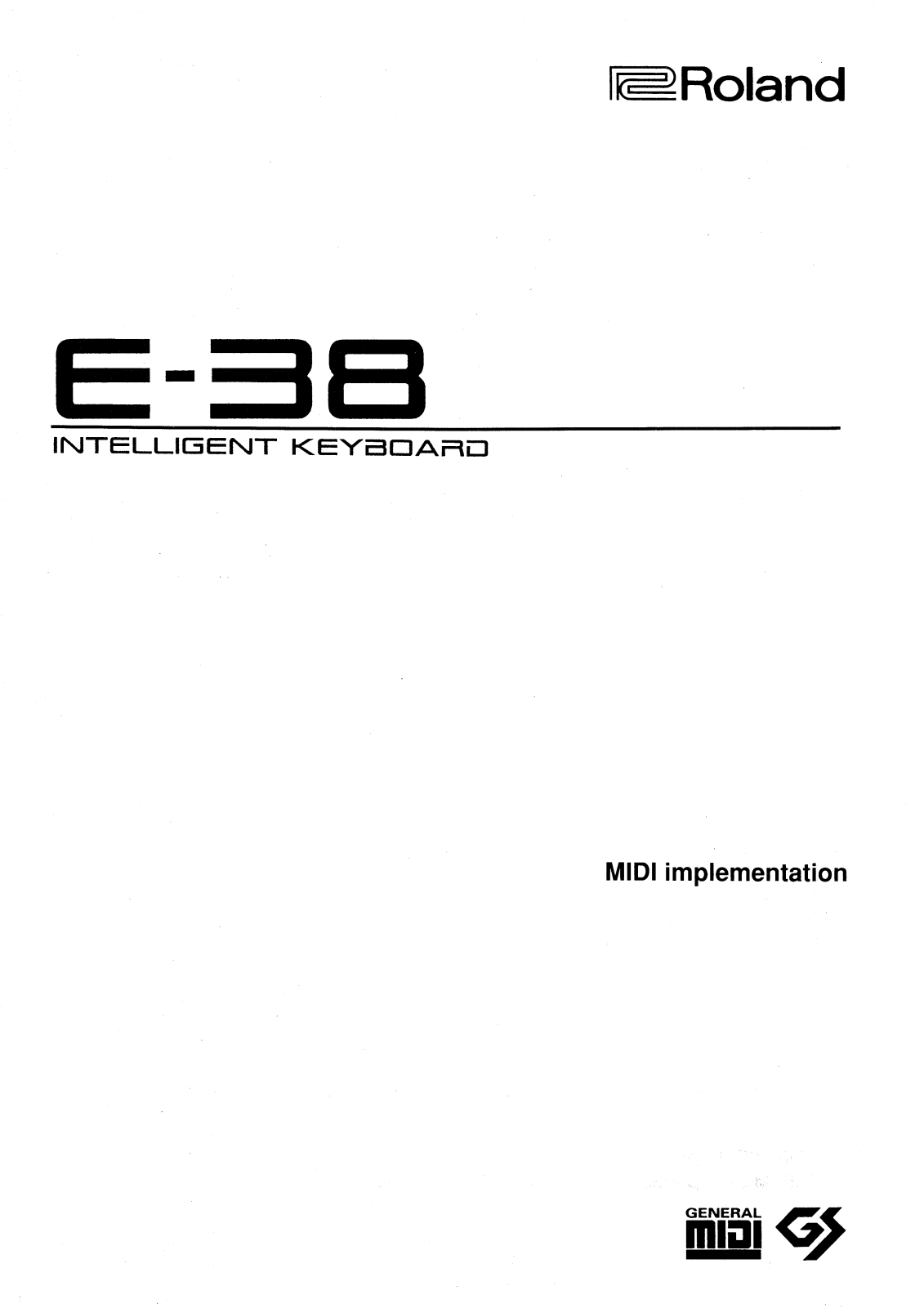 Roland E 38 Service Manual