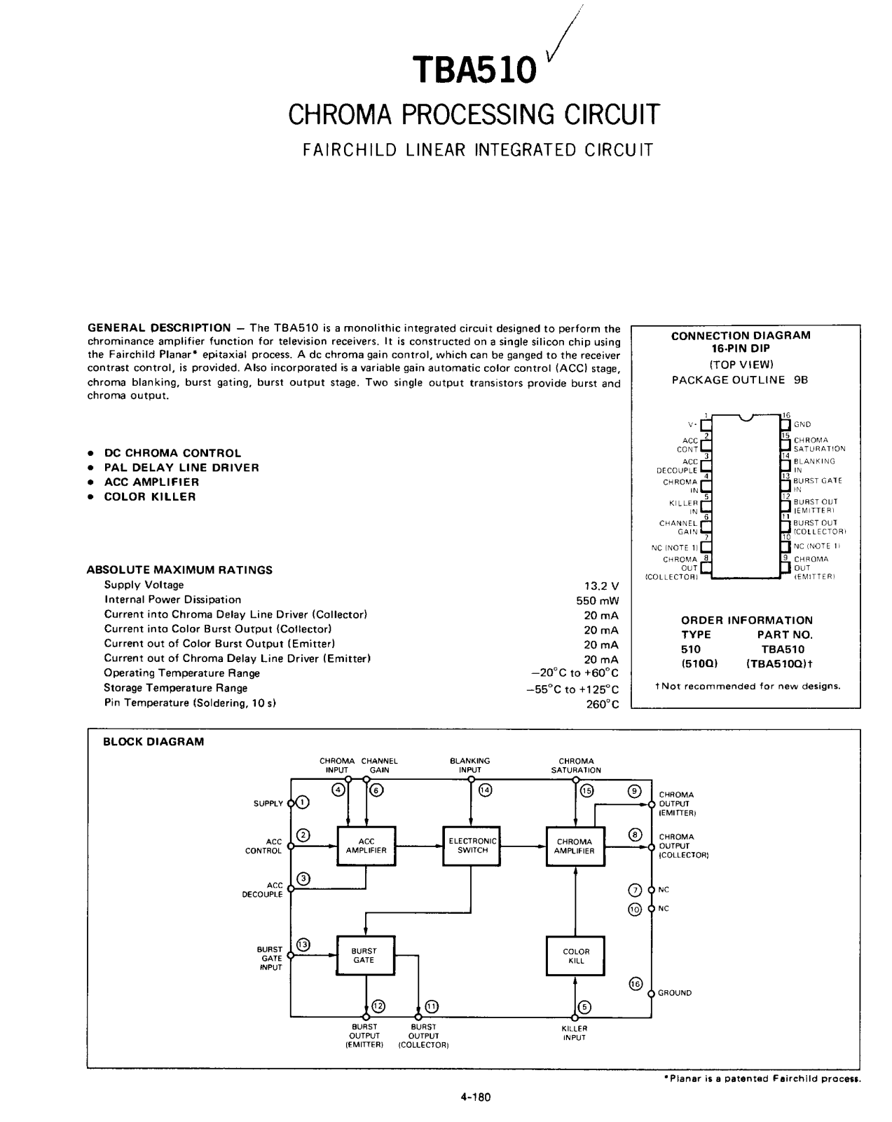 Datasheet TBA510 Specification - ManualMachine.com
