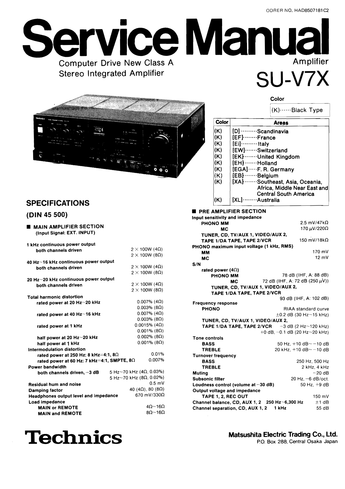 Technics SU-V-7-X Service Manual
