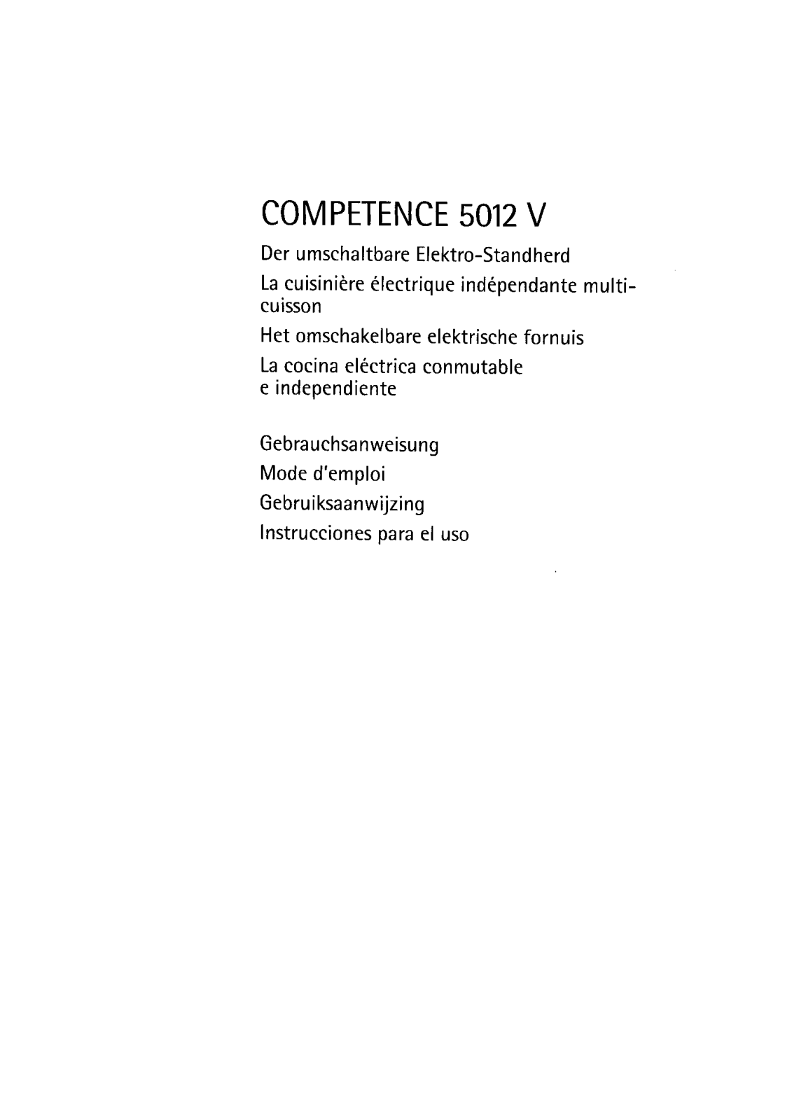 Aeg 5012V User Manual