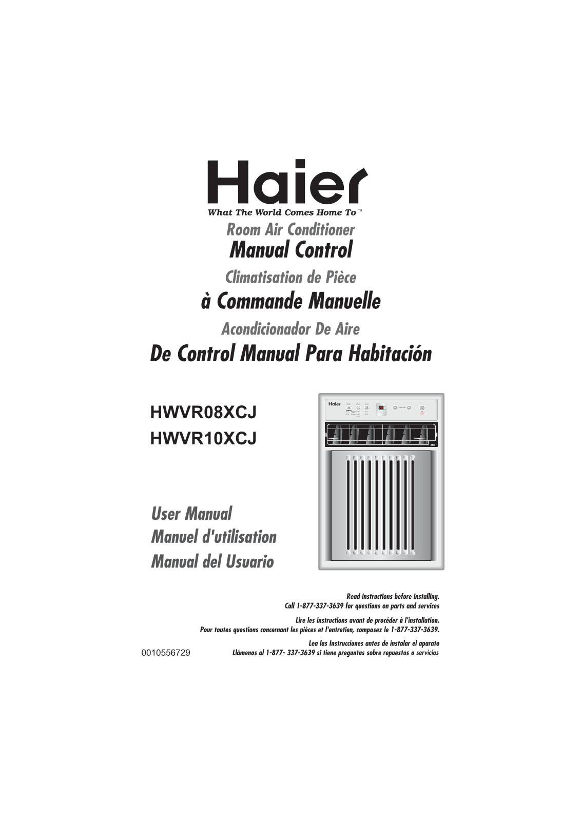 Haier HWVR08XCJ, HWVR10XCJ User Manual