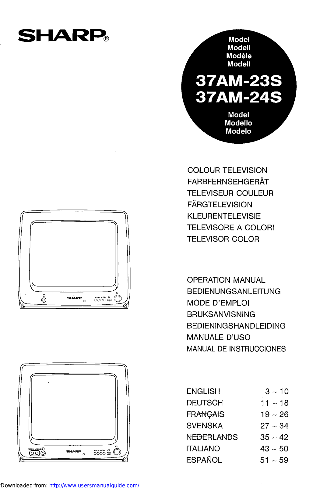 SHARP 37AM-23S/24S User Manual