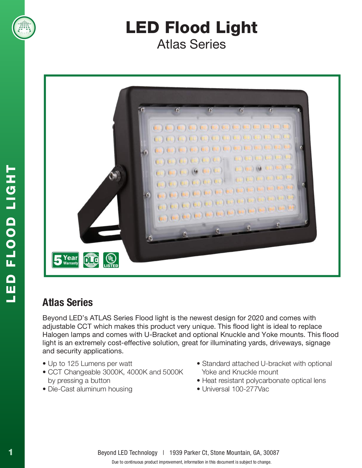 Beyond LED Technology BJON1050 Specifications
