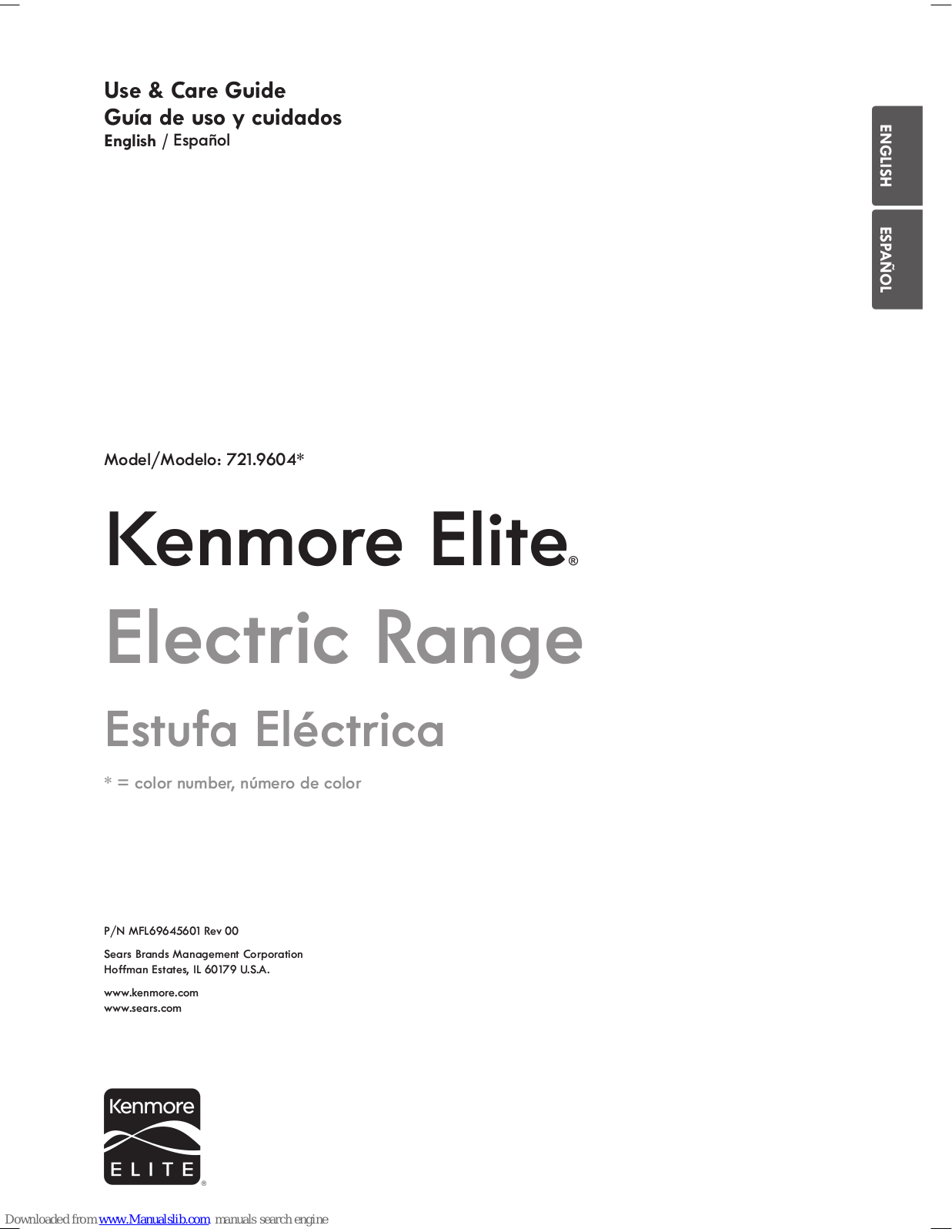 Kenmore 721.9604 series Use & Care Manual