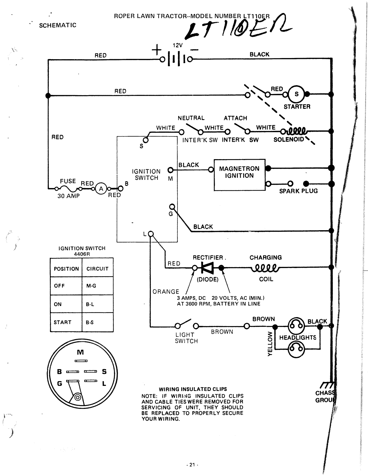 Ayp LT110ER PARTS LIST