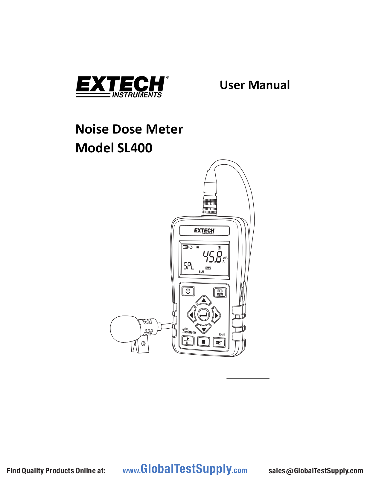 Extech Instruments SL400, SL400-NIST User manual - ManualMachine.com