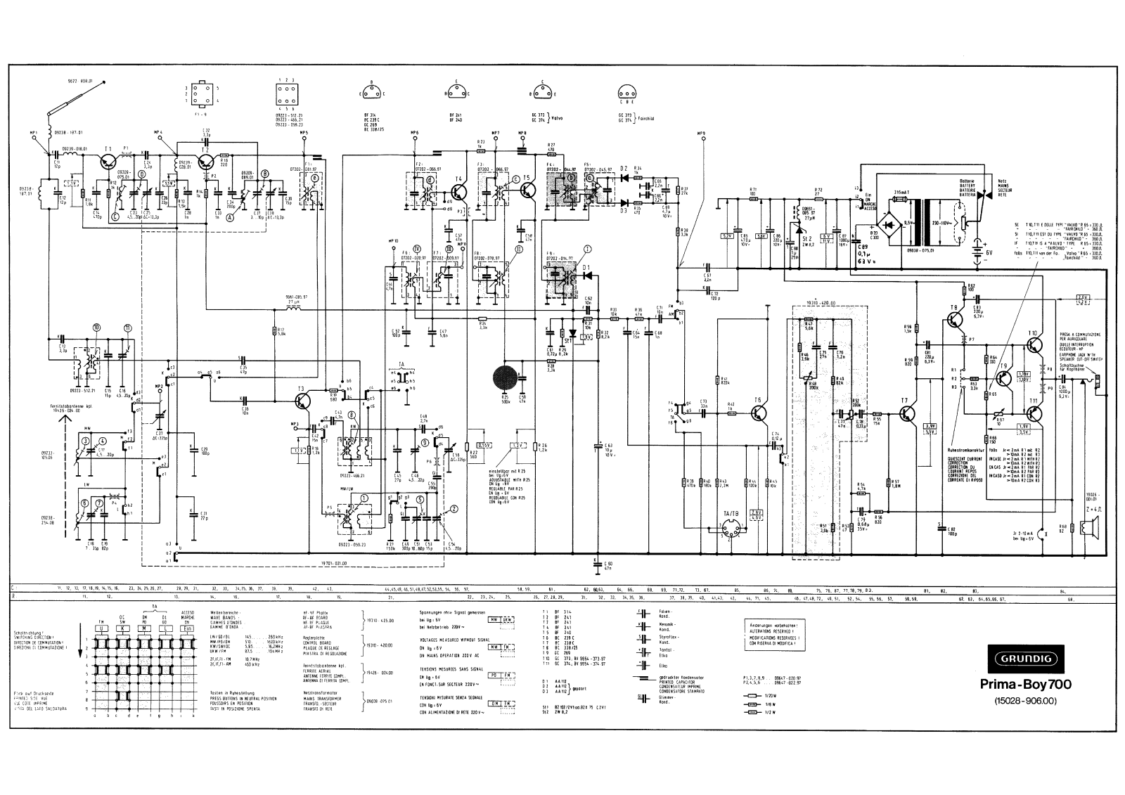 Grundig prima boy 700 schematic