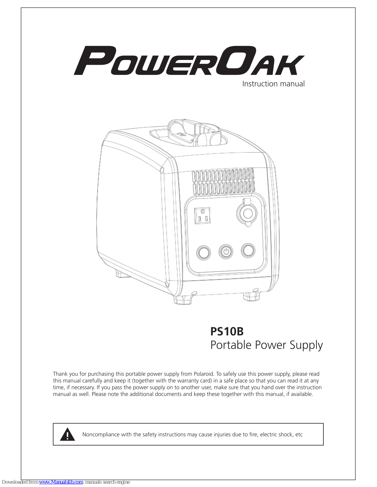 PowerOak PS10B Instruction Manual - ManualMachine.com