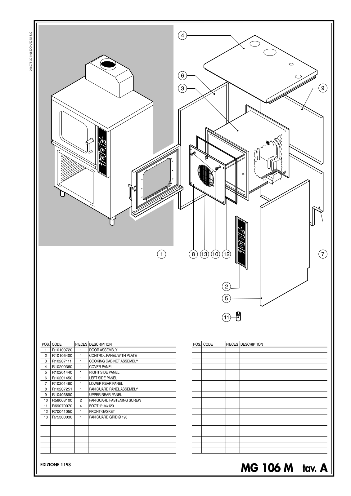 Cleveland CCG-106 Parts List