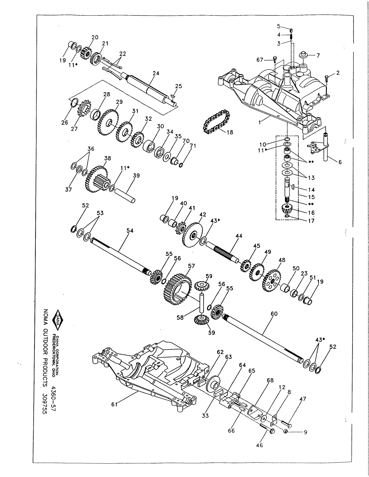 Dana 4360-57 Parts List