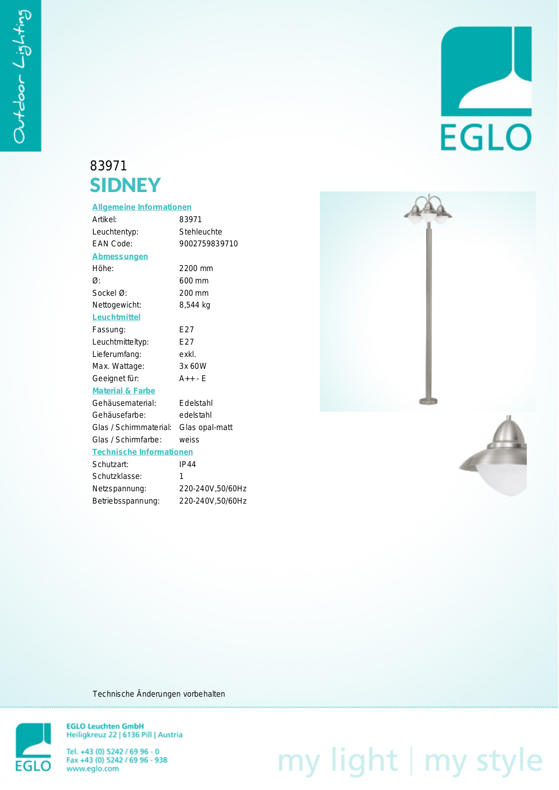 Eglo 83971 Service Manual