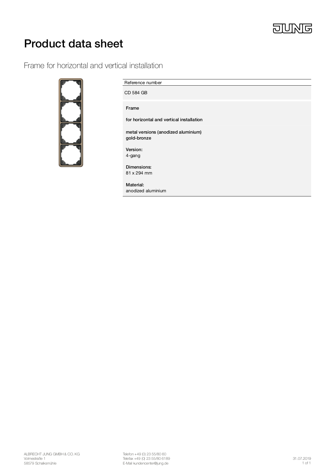 Jung CD 584 GB User Manual