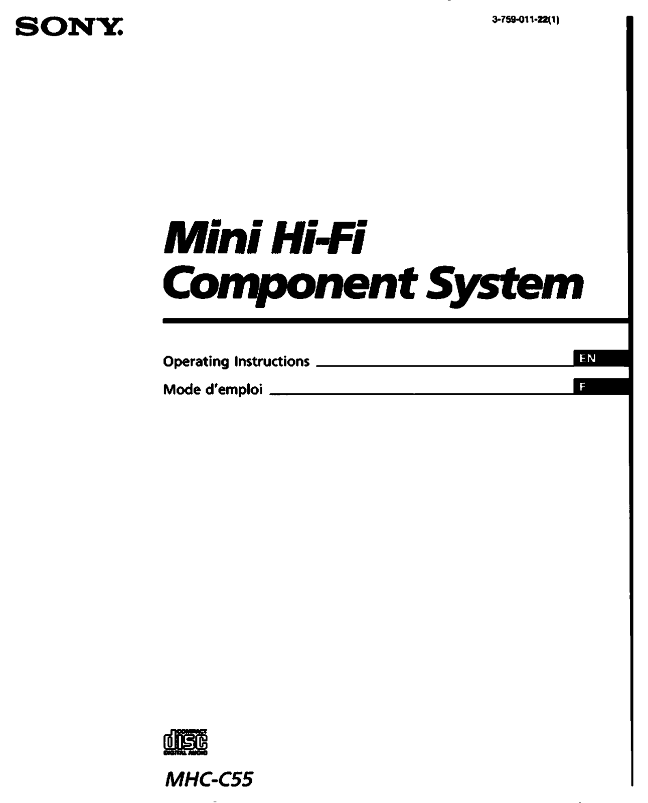 Sony MHC-C55 Operating Manual