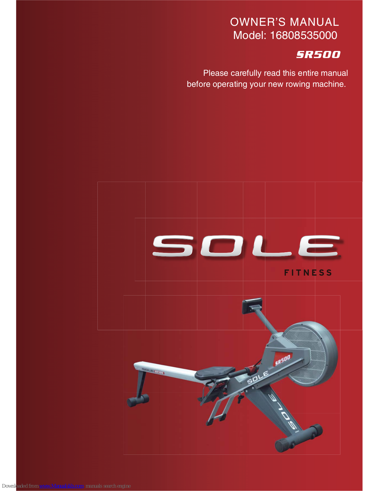 Sole Fitness SR500 Owner's Manual