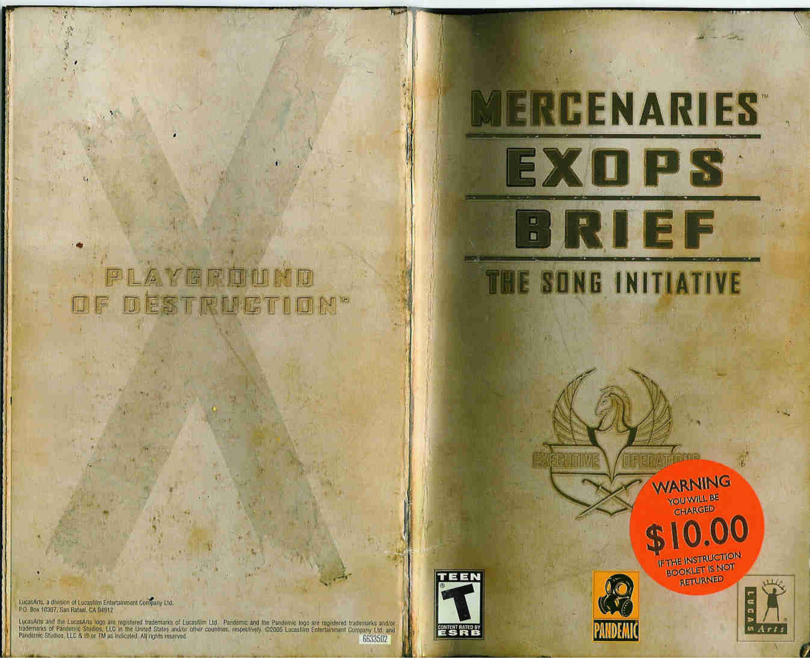 Games PS2 MERCENARIES-EXOPS BRIEF User Manual