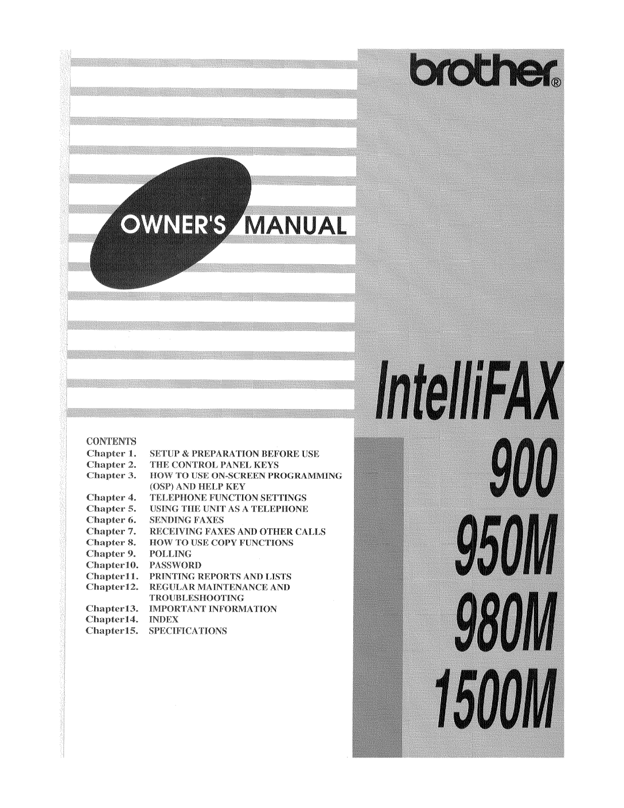 Brother IntelliFax-820MC Owner's Manual