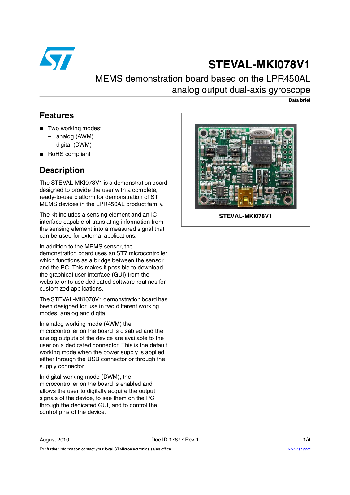 ST MKI078V1 User Manual