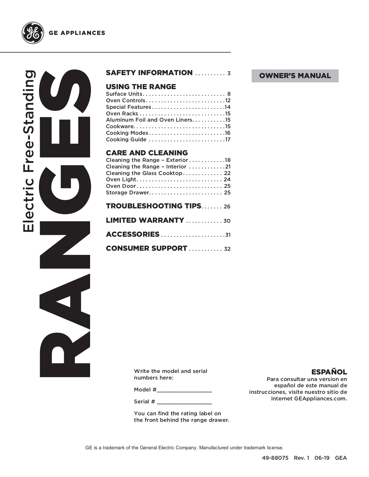 GE JBS460DMBB, JBS460DMWW User Manual