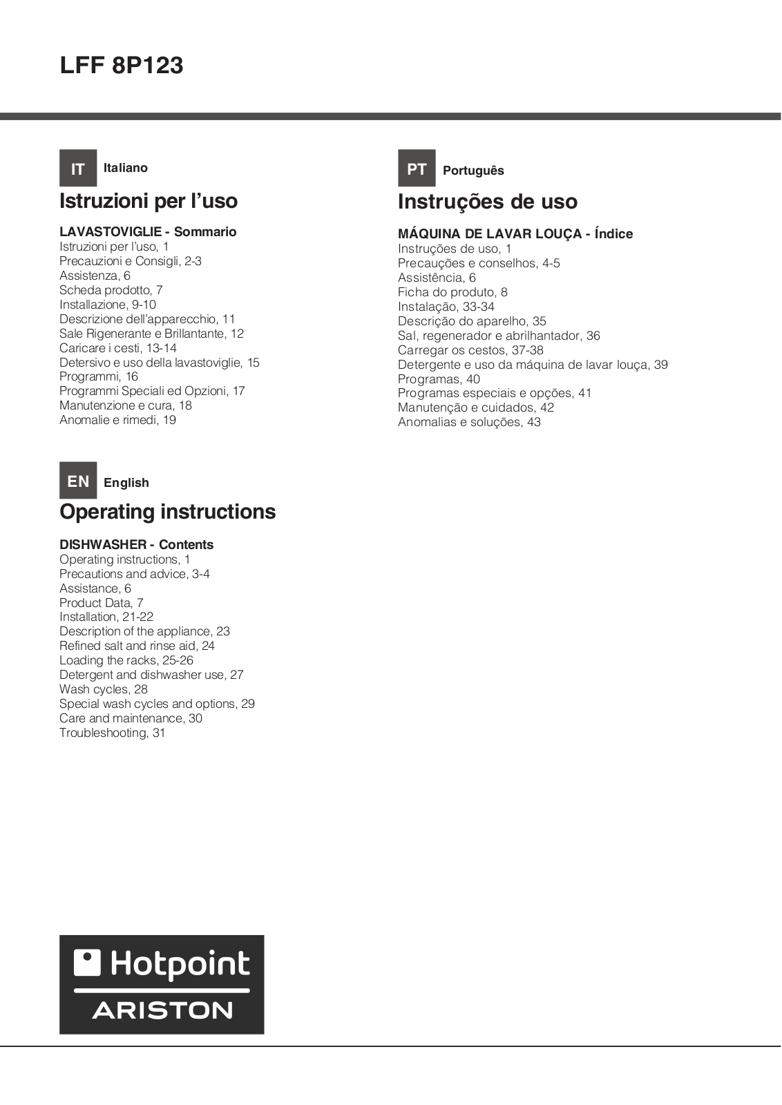 Hotpoint LFF 8P123 X EU User Manual