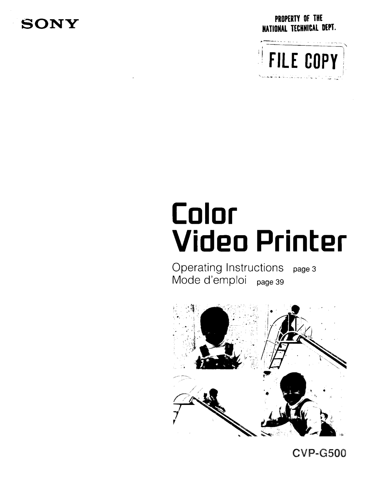 Sony CVPG500 Operating Manual