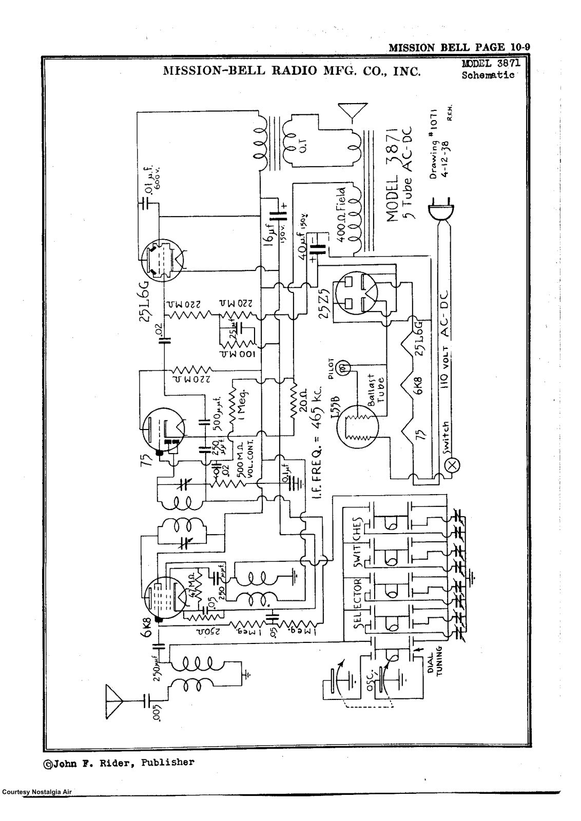 Mission Bell Radio 3871 Schematic - ManualMachine.com