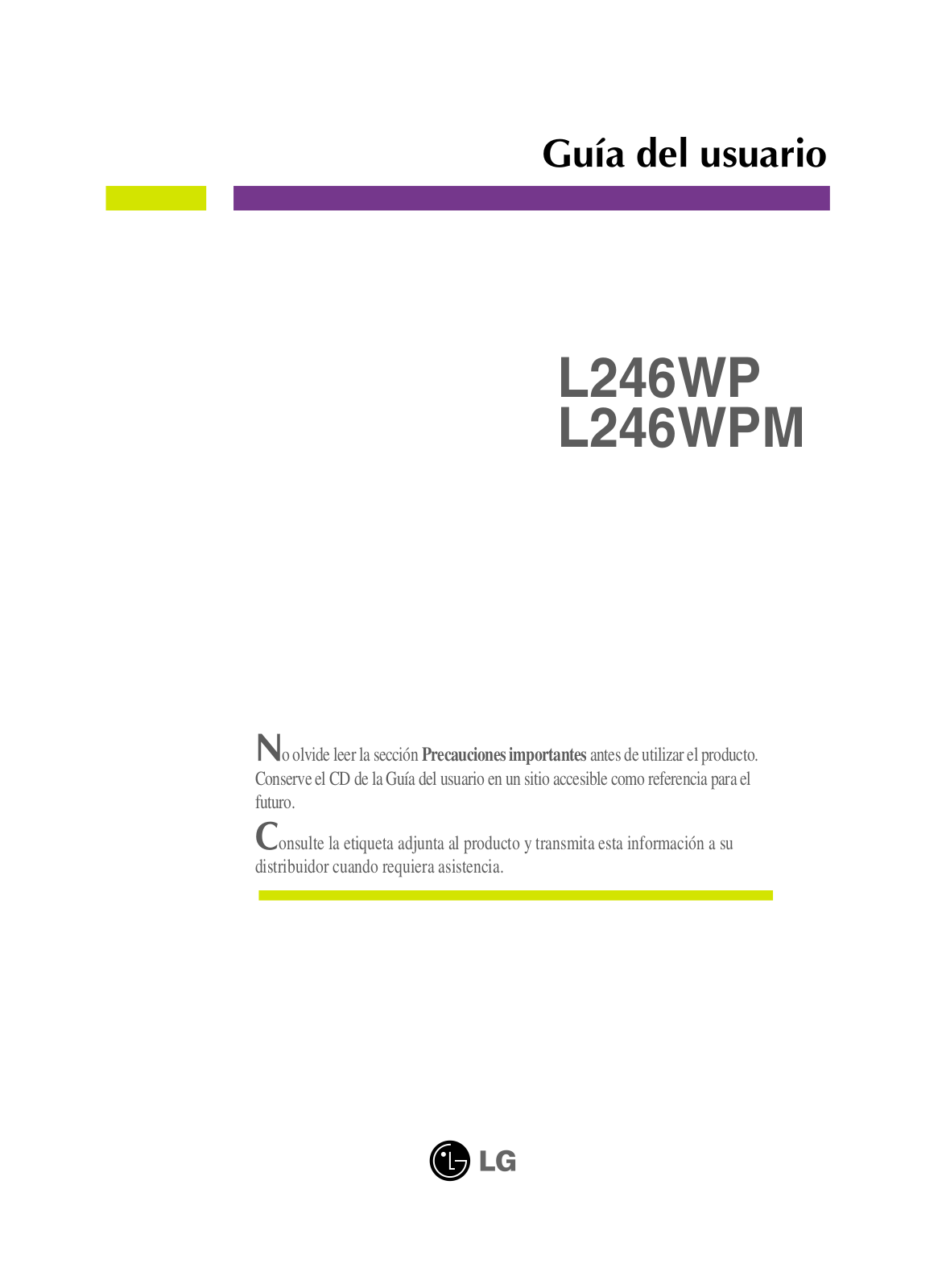 LG L246WP-BN User Manual