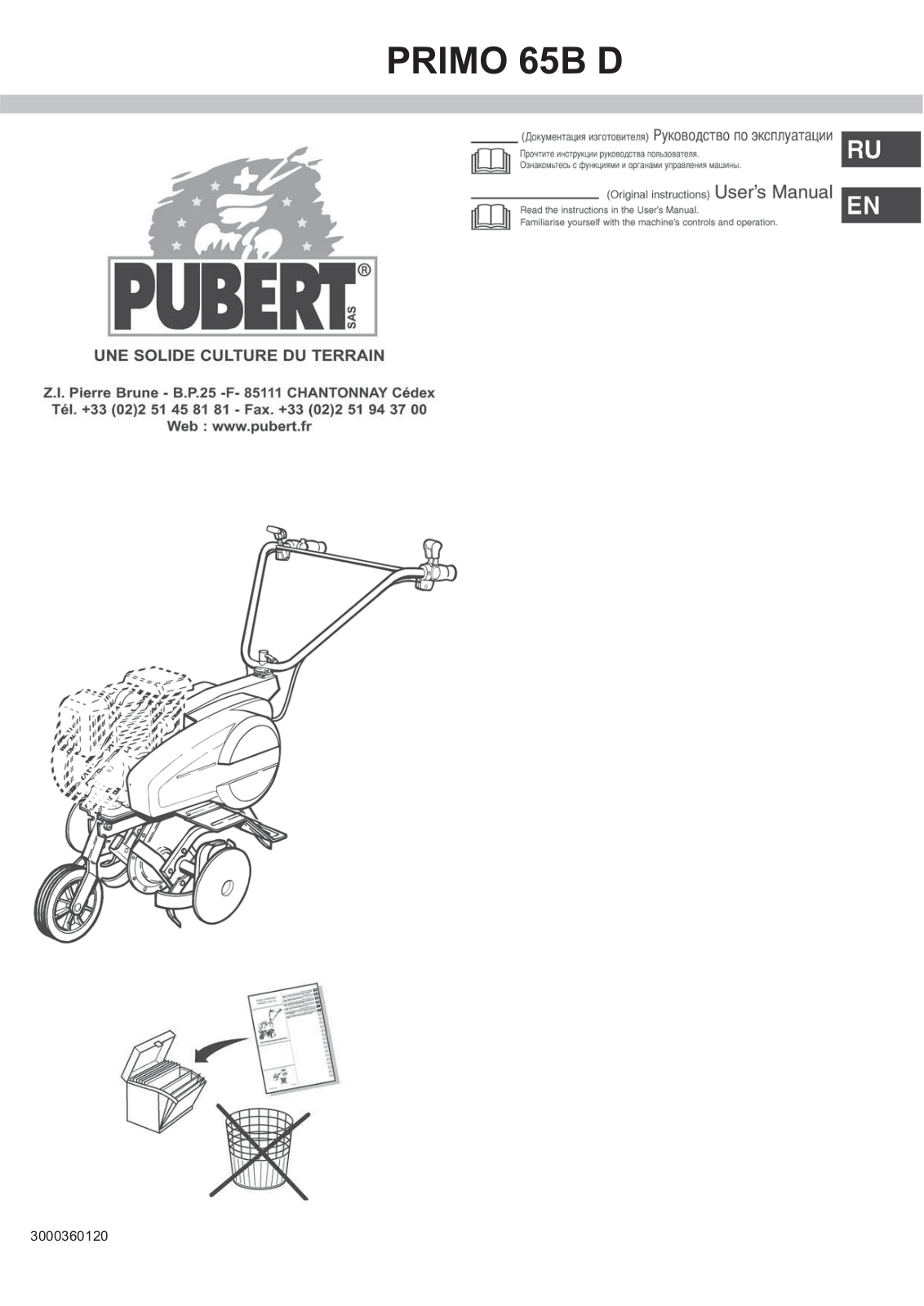 Pubert PRIMO 65B D User guide