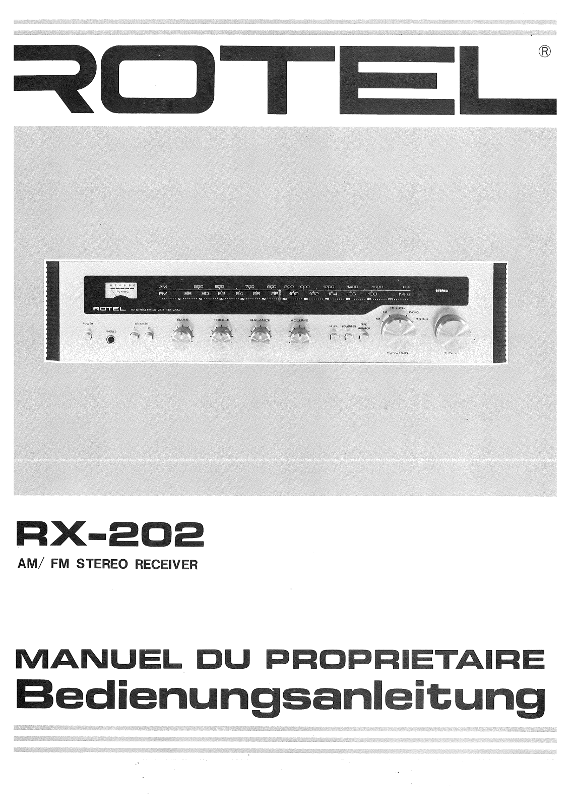 Rotel RX-202 User Manual