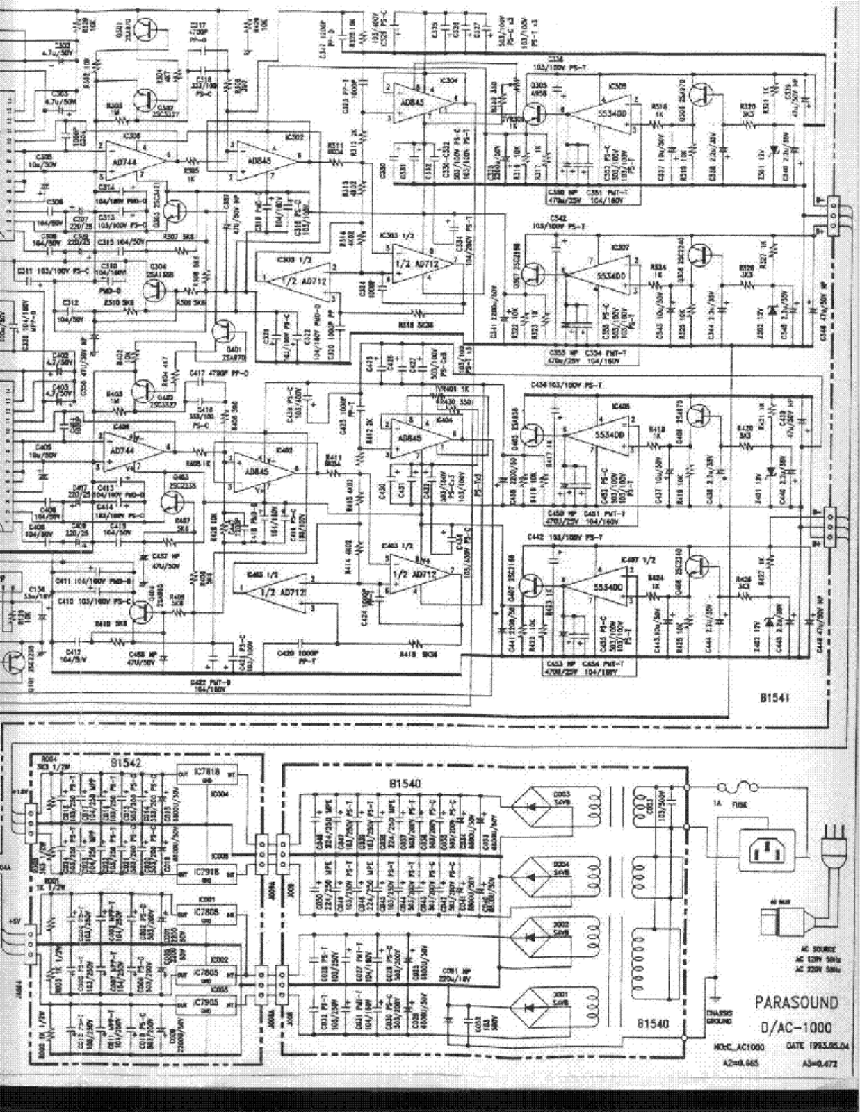 Parasound DAC-1000 Schematic