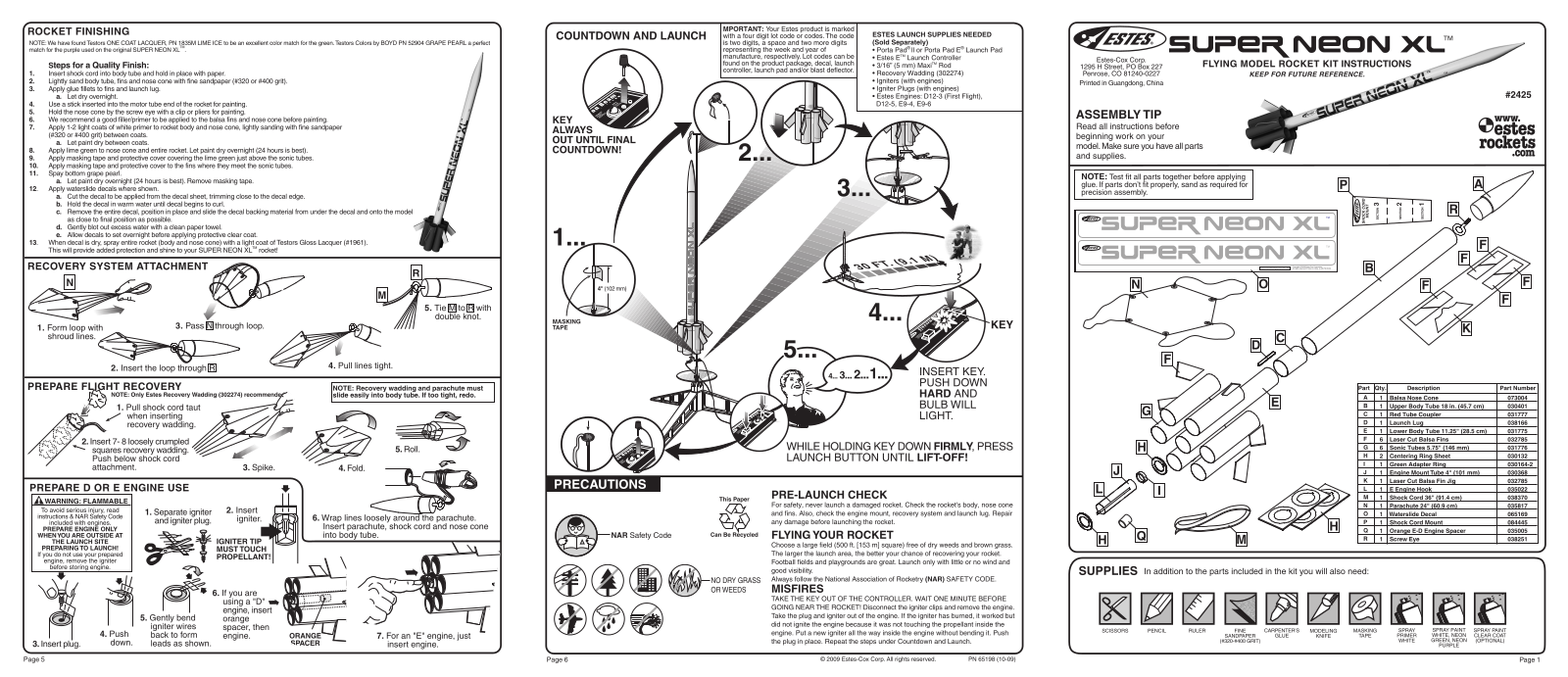 ESTES Super Neon XL User Manual