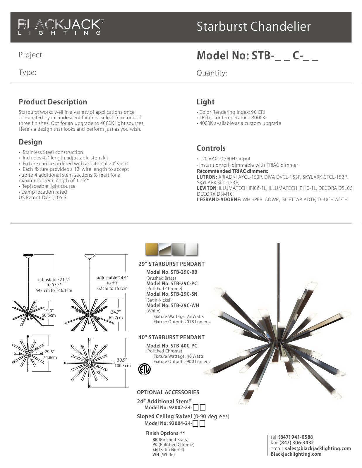 Blackjack Lighting AAQF1033 Specifications - ManualMachine.com