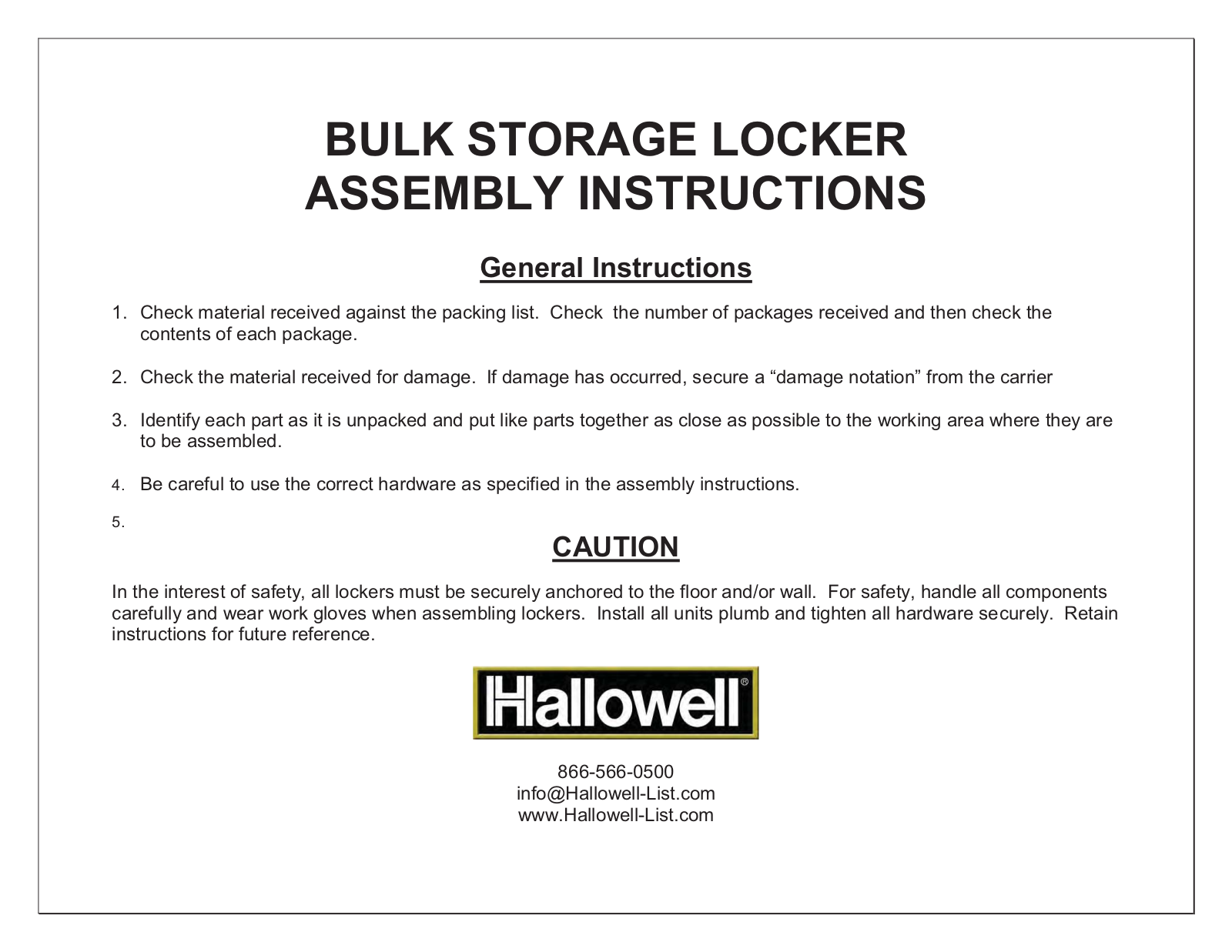 Hallowell BSL363690-R-1S-HG User Manual