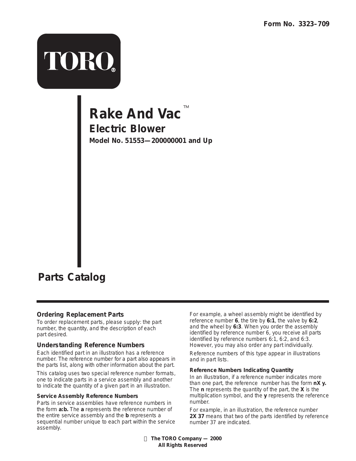 Toro 51553 Parts Catalogue