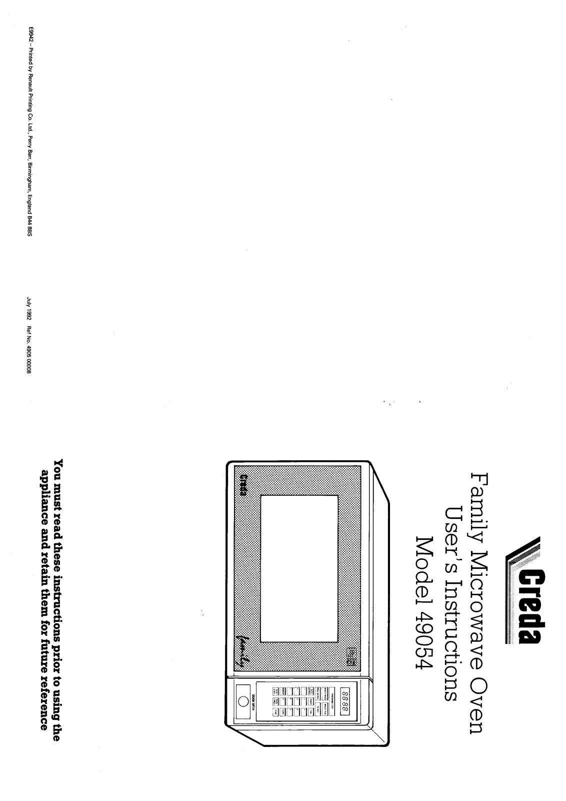 Creda HB49054 User Manual