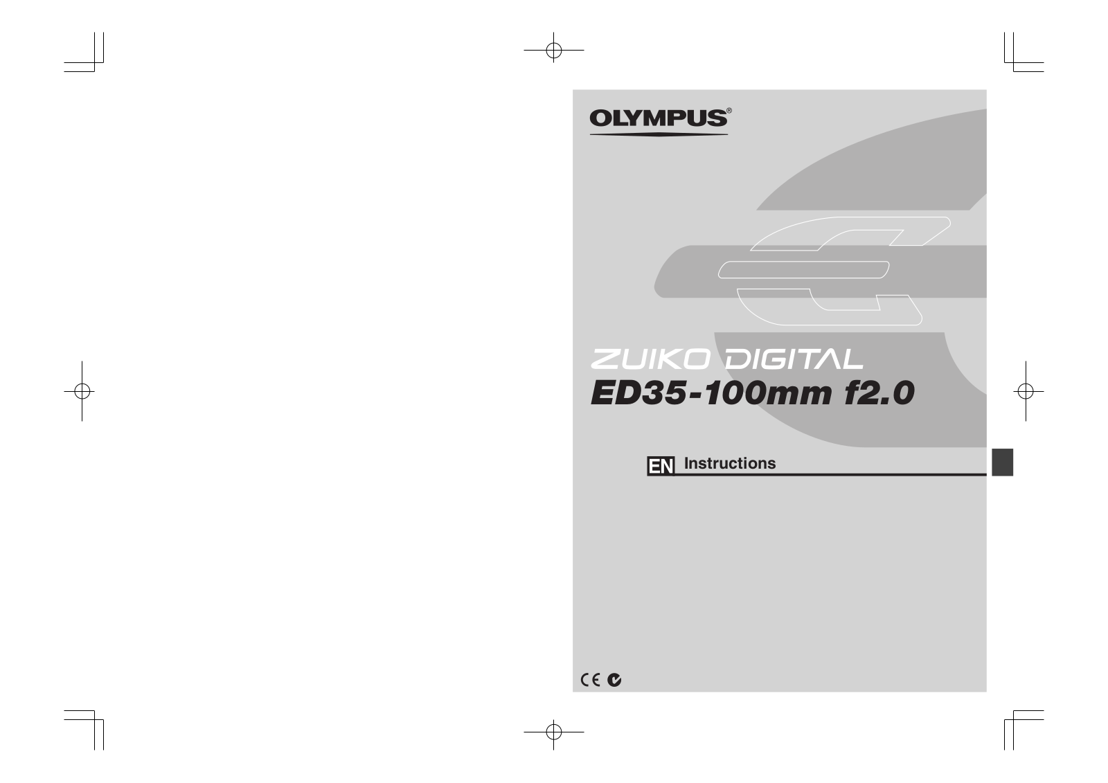 Olympus ED 35-100MM F2.0 ZUIKO DIGITAL INSTRUCTION MANUAL